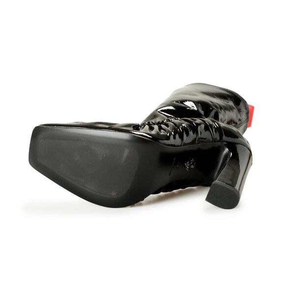 Scuderia Ferrari Women's Black Patent Leather Heeled Booties Shoes US 10 IT 40 - Picture 6 of 8